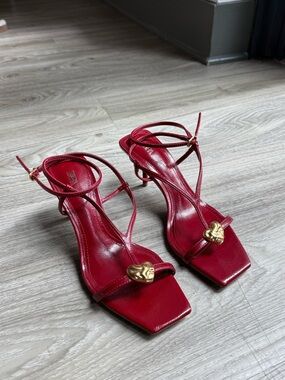 Zara heels sandal with ankle strap